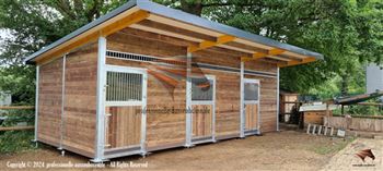 Quality and price for the construction of horse stables - stable construction, outdoor box and horse box, open stable - horse pasture hut / shelter. Check our offer!